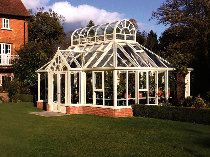 Black large glass greenhouse for garden YSGH-100